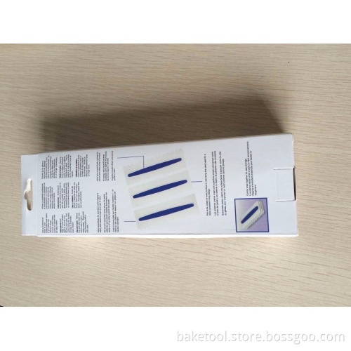 Cake Tools 3pcs Icing Comb Set plastic fondant cake scraper